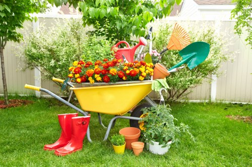 Low-maintenance landscape gardening in Biggin Hill with tidy beds and durable surfaces