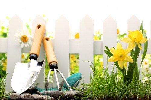 Professional gardeners following a health and safety policy